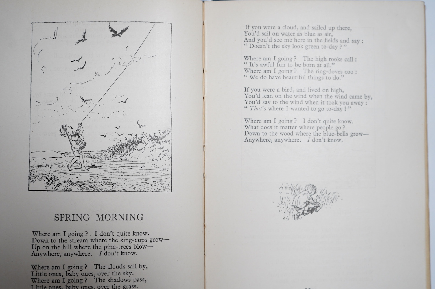 Milne, A.A - When We Were Very Young. Decorations by E.H. Shepard, 5th edition, 8vo, original pictorial cloth, illustrations throughout the text, top edge gilt, pictorial endpapers and dust jacket, Methuen & Co. Ltd., Lo